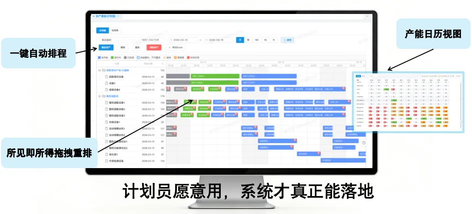 iNEXUS计划排程与产能日历产品界面